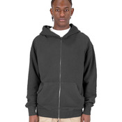 Unisex Max Heavy Fleece Garment-Dyed Double-Zip Hooded Sweatshirt